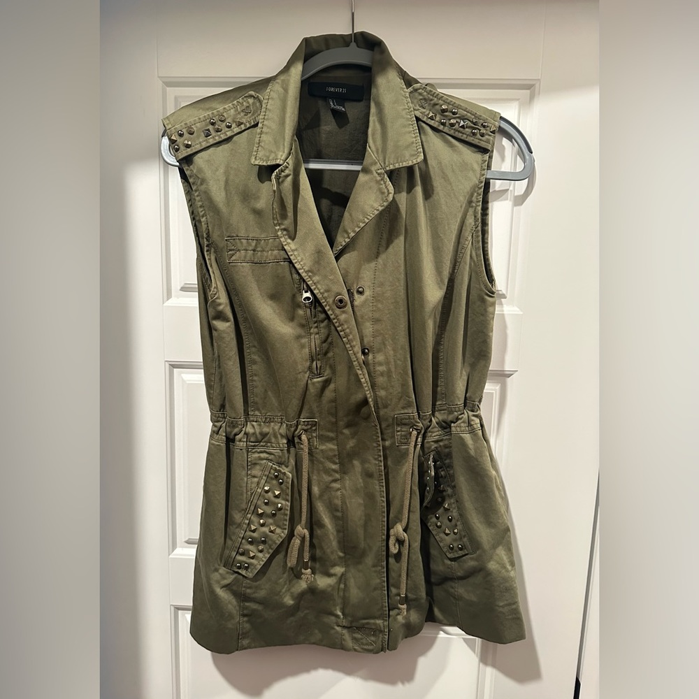 Forever 21 Studded Drawstring Waist Vest